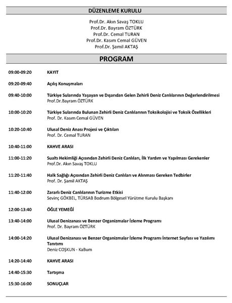 Workshop on Harmful Marine Organisms in Turkish Seas 2014