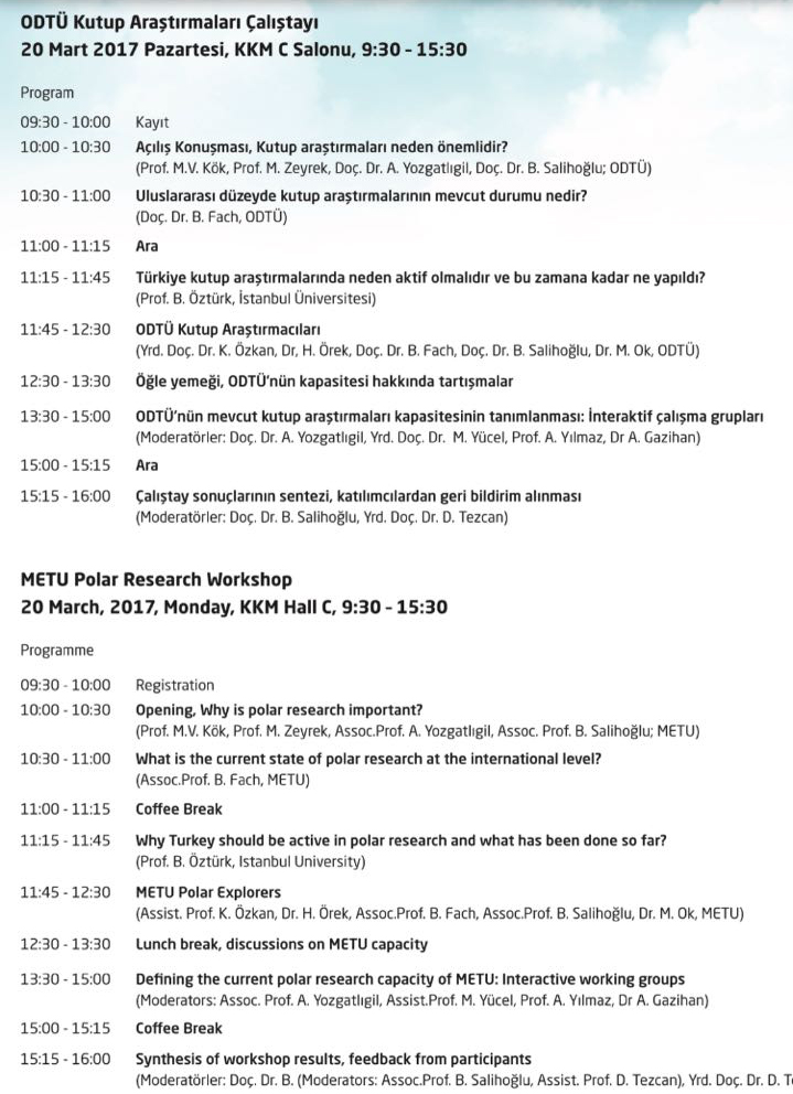 METU Polar Research Workshop 2017