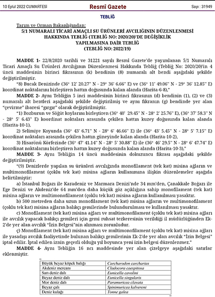 Basın Bülteni – Yeni Koruma Altına Alınan Türler